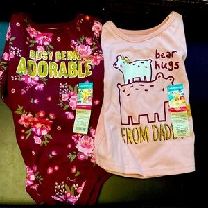 Garanimals set of (2) baby girl 18 months long sleeves. Pink and burgundy
